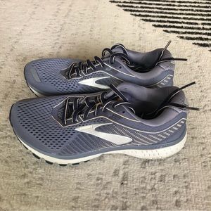 BROOKS Women Ghost 12 Granite Peacoat Peach Mesh Size 7.5